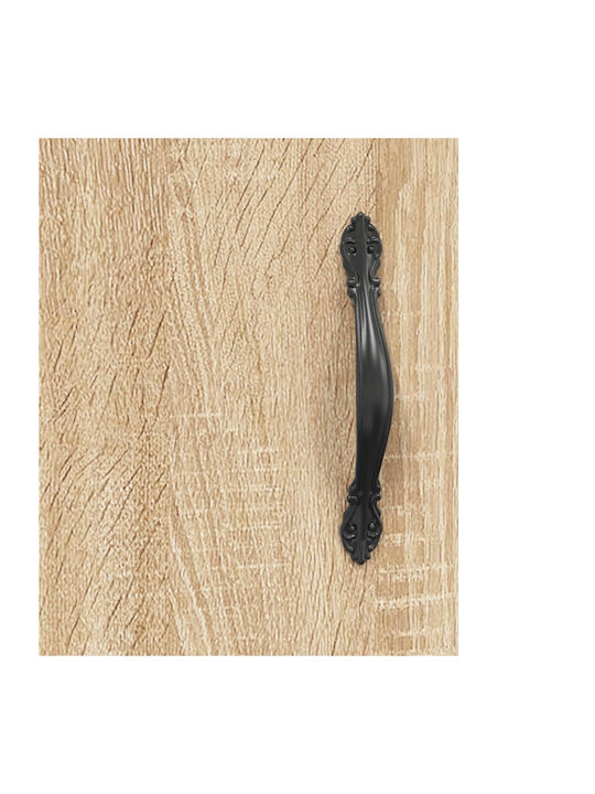 Wand Wohnzimmer Vitrine aus Holz & Metall mit Glas Braun 69.5x31x115cm
