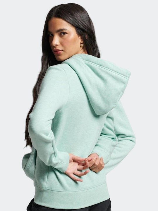 Superdry ESSENTIAL LOGO Women's Hooded Fleece Cardigan Green