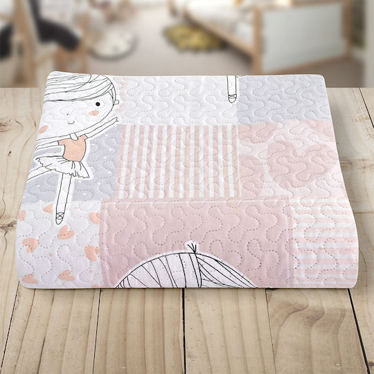 Lino Home Детско Одеяло Полудвойно Розово/Сиво 160x220см