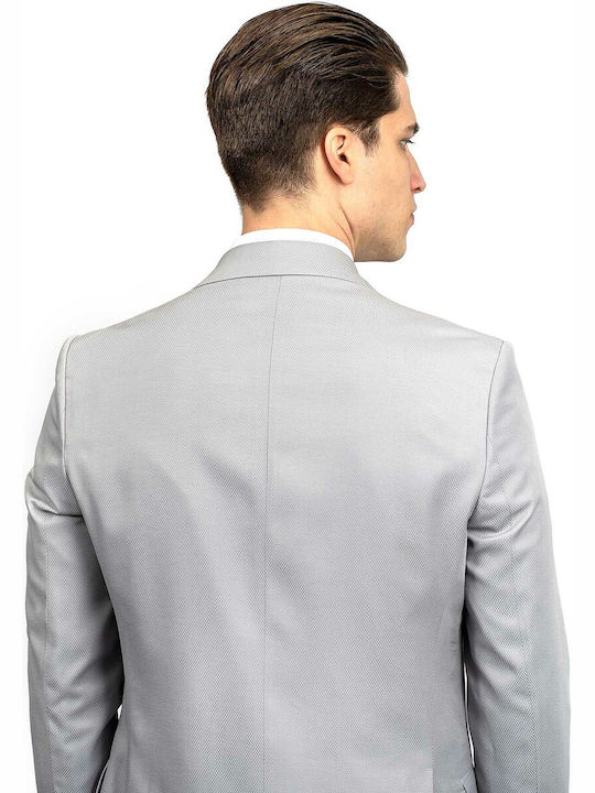 Fragosto Men's Suit with Vest Slim Fit Gray