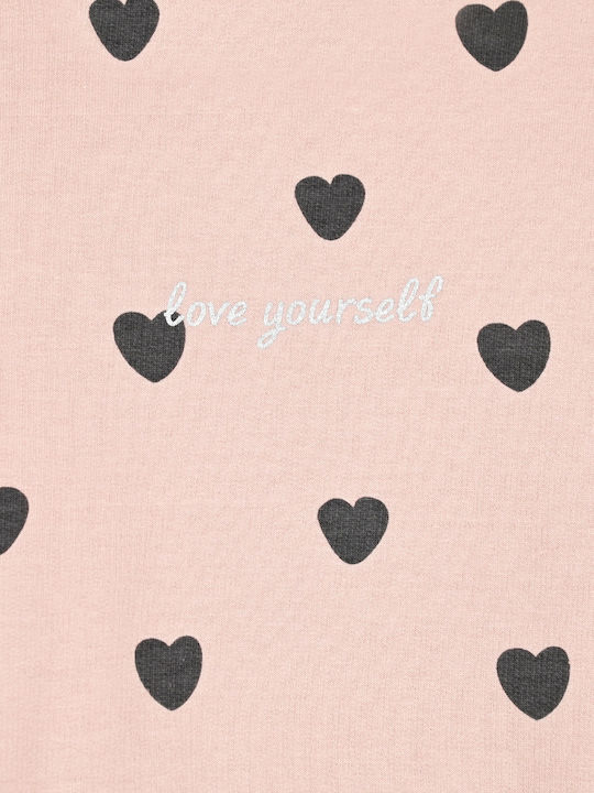 Детски Суичър с Качулка Розов Love Your Self