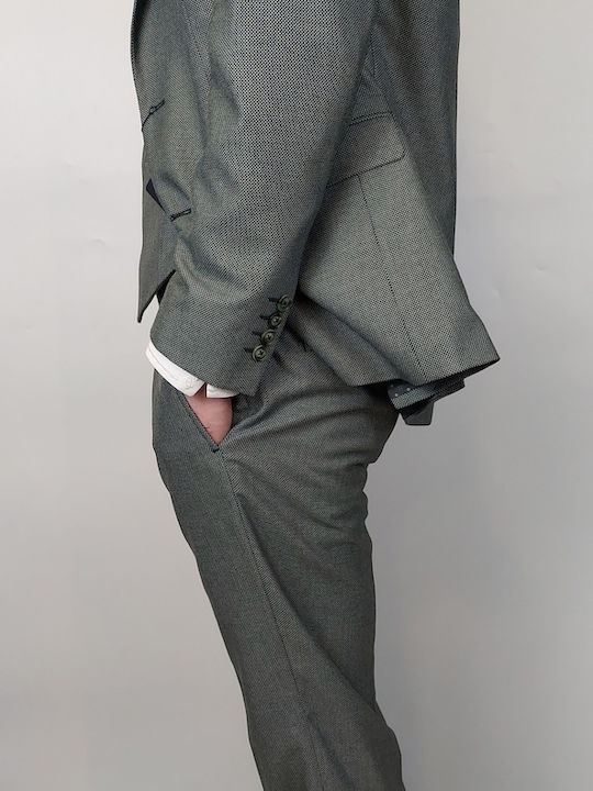 Men's Suit with Vest Gray