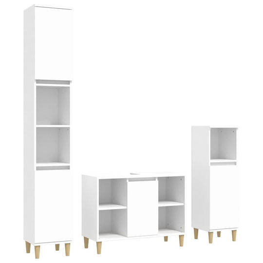 vidaXL Bathroom Cabinet L80xW33xH60cm White