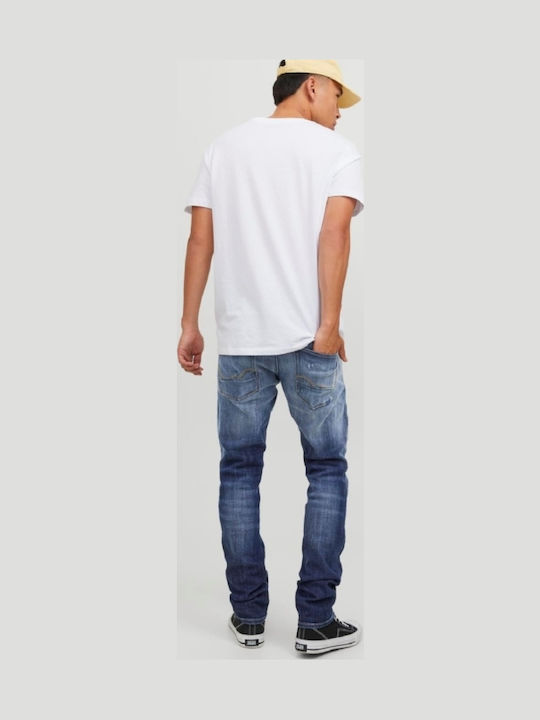 Glenn Men's Elastic Jeans Pants With Slim Fit Blue