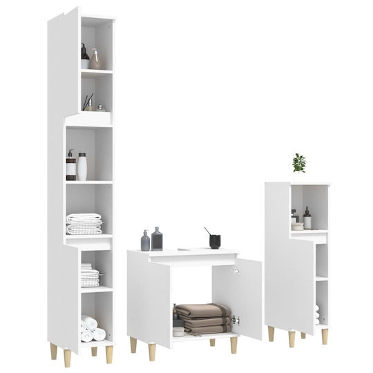 vidaXL Ντουλάπι Μπάνιου 58x33x60cm Λευκό