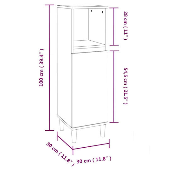 vidaXL Bathroom Cabinet L80xW33xH60cm White