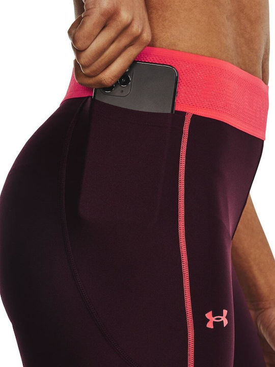 HeatGear® Markenbund Training Damen Leggings Formendefinition Hohe Taille Burgundisch