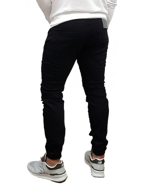 Cover Jeans Ανδρικό Παντελόνι Τζιν Ελαστικό Loose Fit Μαύρο