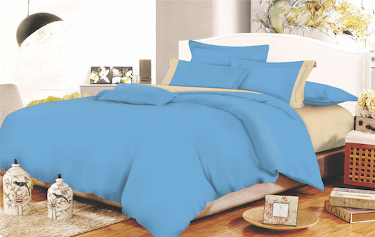 Le Blanc Cotton Line Σετ Διπλό 4τμχ 200x240εκ. Γαλάζιο Le Blanc Cotton Line Σετ Διπλό 4τμχ 200x240εκ. Γαλάζιο