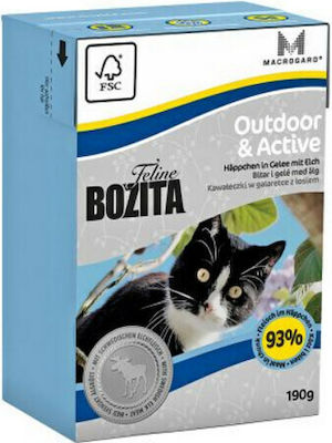 Bozita Feline Wet Food for Kittens In Pouch with Chicken / Calf / Pork Outdoor & Active 1pc 190gr