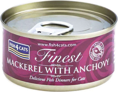 Fish4Cats Finest Wet Food for Adult Cats In Can with Anchovy / Mackerel 1pc 70gr