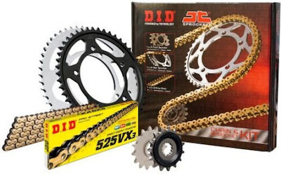 DID Chain & Sprocket Kit Golden (16-42-525VX/GB) for Yamaha TDM 900 2002-2013