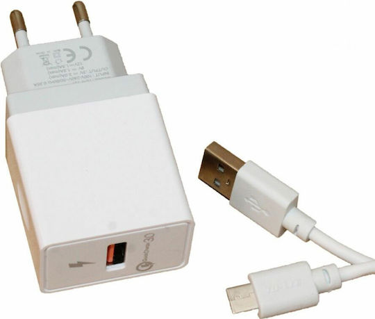 KLGO Charger with USB-A Port and Cable USB-C Whites (KC-09T)