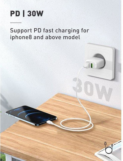 Ldnio LC121 USB-C to Lightning Cable White 1m