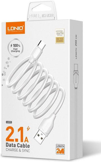 Ldnio LS372 USB-A zu Lightning Kabel Weiß 2m