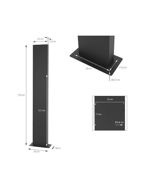 ML-Design Външна пощенска кутия Inox в Сив цвят 37x37x11см