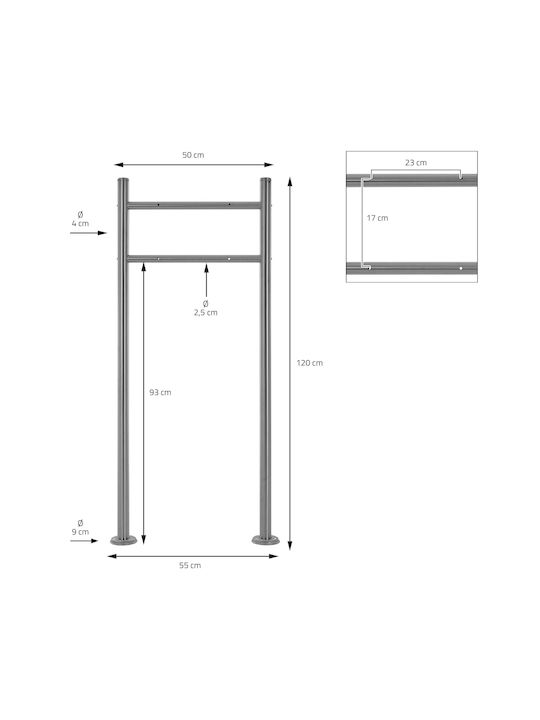 ML-Design Cutie Poștală pentru Exterior Inox în Culoarea Gri 37x37x11cm
