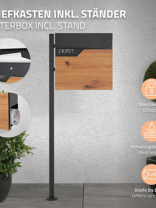 ML-Design Γραμματοκιβώτιο Εξωτερικού Χώρου Inox σε Γκρι Χρώμα 37x37x11cm ML-Design Γραμματοκιβώτιο Εξωτερικού Χώρου Inox σε Γκρι Χρώμα 37x37x11cm