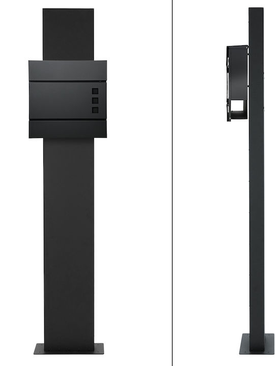 ECD Germany Външна Пощенска Кутия Inox в Сив Цвят 37x10.5x36.5см