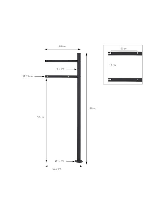 ML-Design Външна пощенска кутия Inox в Сив цвят 37x37x11см