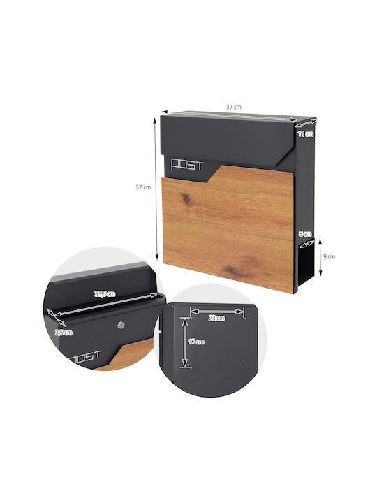 ML-Design Outdoor Mailbox Inox in Gray Color 37x37x11cm