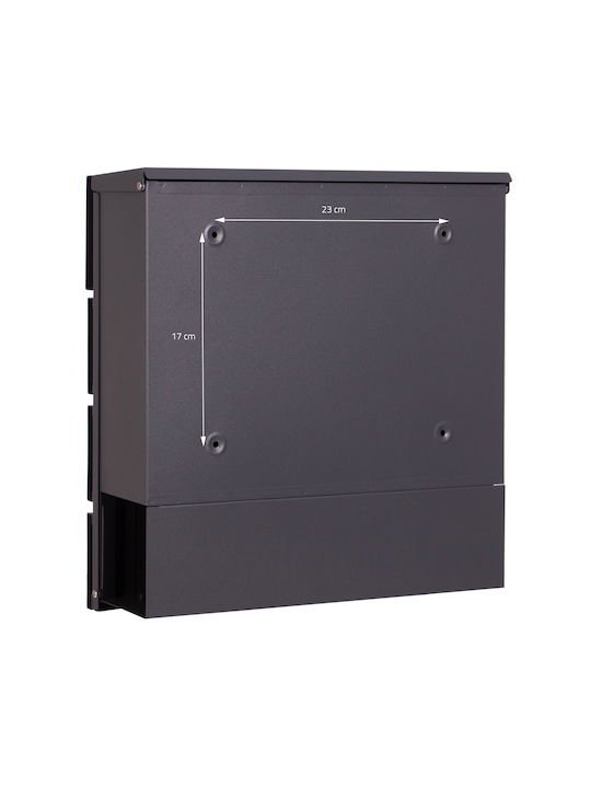 ML-Design Γραμματοκιβώτιο Εξωτερικού Χώρου Inox σε Γκρι Χρώμα 37x36.5x11cm