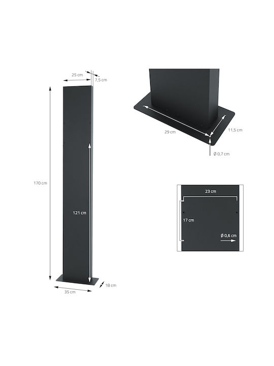 ECD Germany Cutie Poștală pentru Exterior Inox în Culoarea Roz 37x10.5x36.5cm