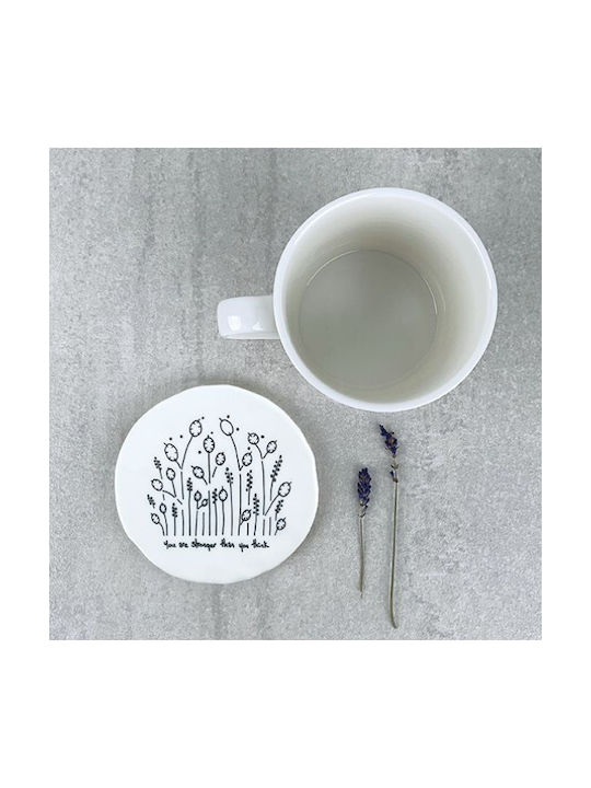 Synchronia Round Ceramic Coaster White 9.8cm
