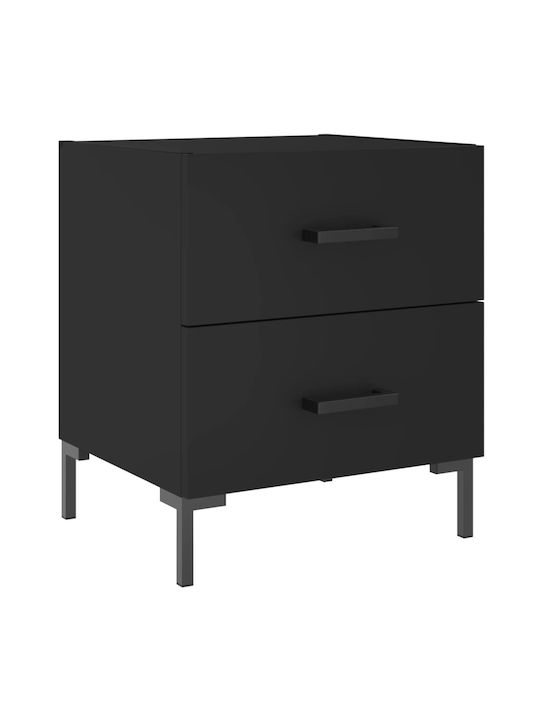 Wooden Bedside Table Black 40x35x47.5cm