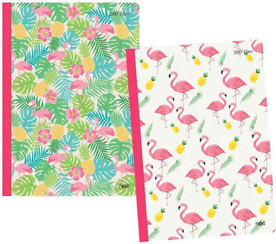 Next Notebook Ruled B5 2 Subjects Flamingo 360° Flexi 1pcs (Μiscellaneous Designs/Colors)