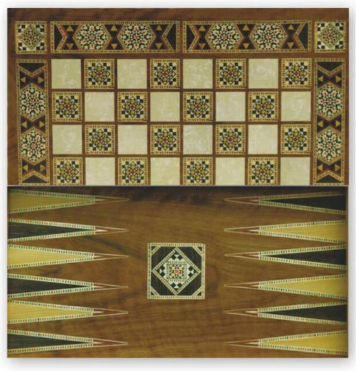 Backgammon Wooden with Checkers 50x50cm