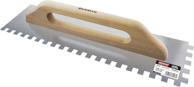 Benman Tile Spatula Inox Serrated 480x130mm with Wooden Handle Tooth 6x6mm 70940