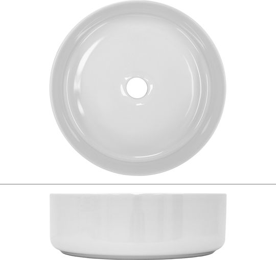 ECD Germany Επικαθήμενος Νιπτήρας Κεραμικός 35.5x35.5x12cm Λευκός