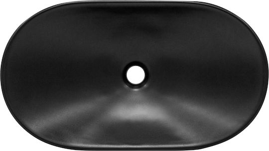 ML-Design Επικαθήμενος Νιπτήρας Κεραμικός 63x36x15.5cm Μαύρος