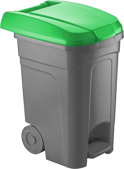 Viosarp Plastic Wheeled Waste Bin 80lt with Pedal Orange