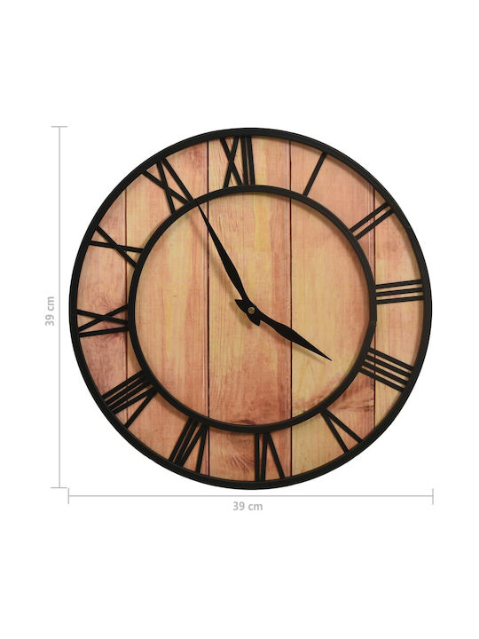 vidaXL Antique Wall Clock Wooden Brown Ø39cm