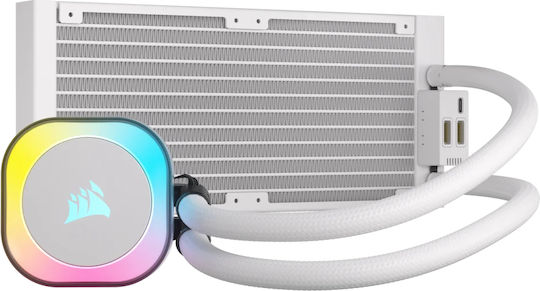Corsair ICUE Link H100i Water Cooling AIO CPU With 2 120mm Fans And White RGB Lighting