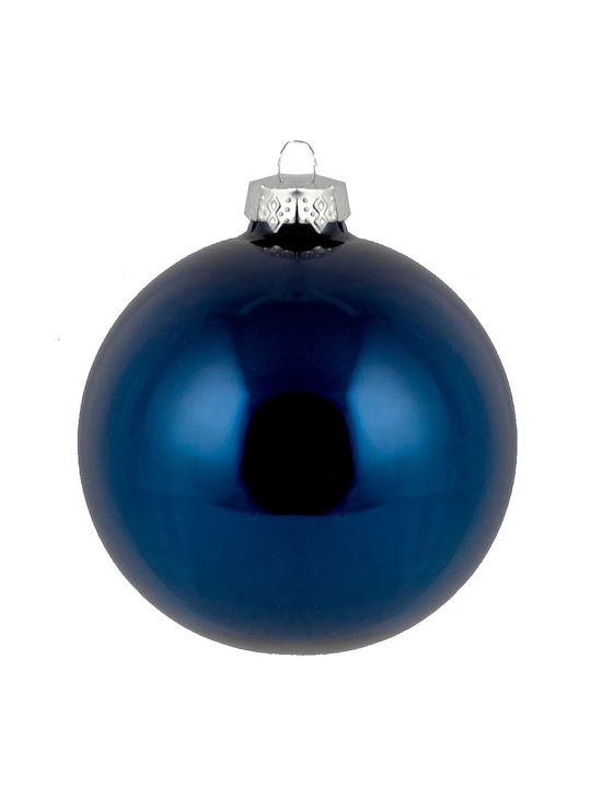 TnS Weihnachtshänger Kugel Ornament Glas Blau 8cm