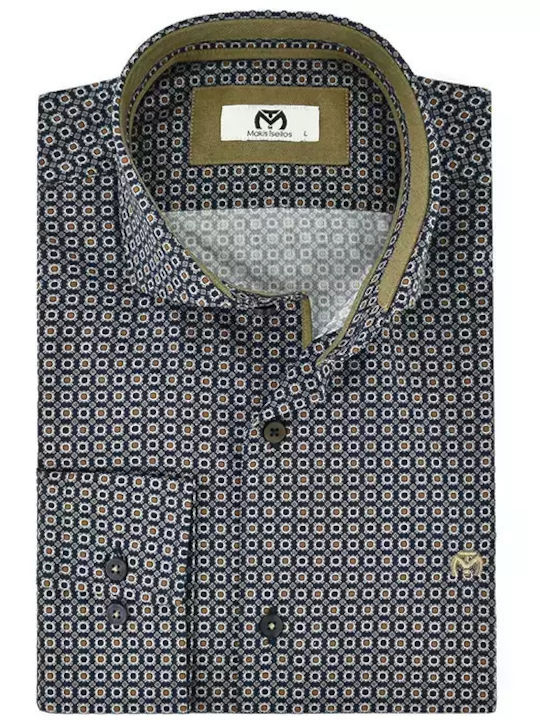 Makis Tselios Fashion Men's Shirt Long Sleeve Blue