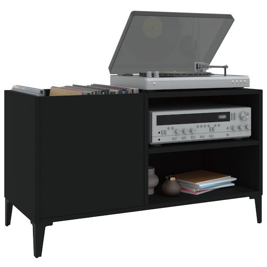 vidaXL Processed Wood Hi-Fi Furniture Black 38x84.5x48cm