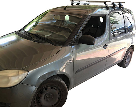 La Prealpina Aluminum Car Roof Bar Calypso 1.10 for Skoda Roomster 3D 2007+ without Legs Silver