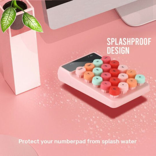 Alcatroz Jellybean Num A3 Wireless Bluetooth Numeric Keypad Crayon Pink
