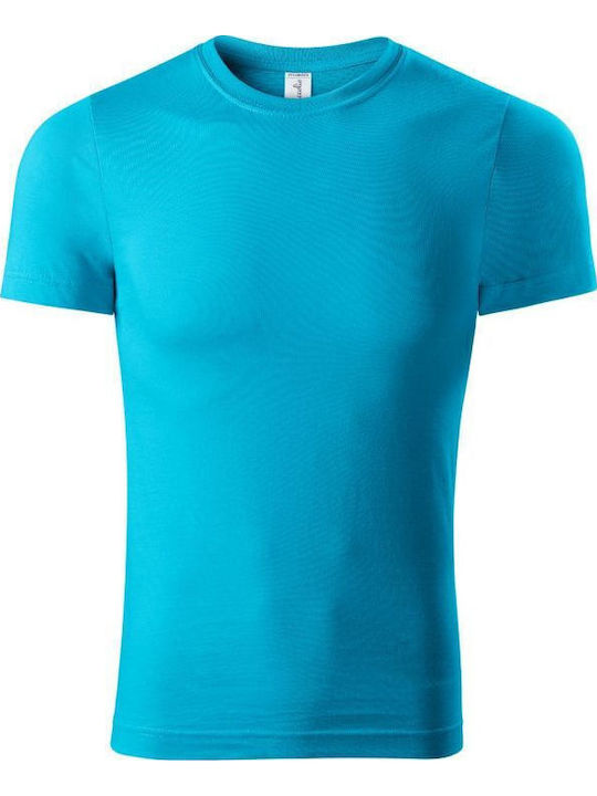 Malfini Ανδρικό Διαφημιστικό T-shirt Κοντομάνικο σε Γαλάζιο Χρώμα