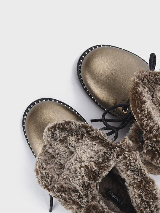 Biker Lederne Kinderstiefeletten mit Reißverschluss Gray