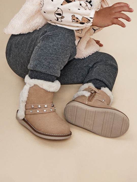 Mayoral Kids Boots with Zipper Beige