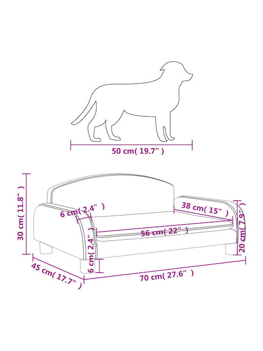 vidaXL Sofa Hundebett Schwarz 70x45cm.