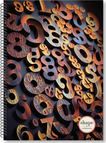 Shape Notebooks Спирална Тетрадка На Райета B5 90 Листове 3 Теми Numbers (Различни Дизайни)