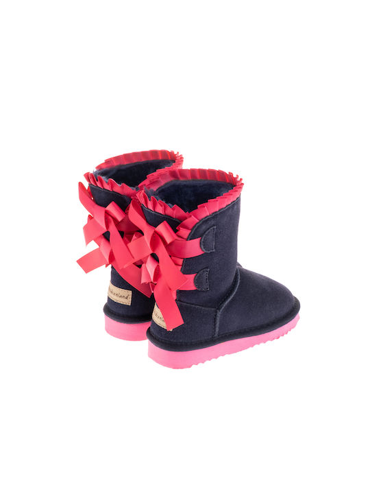 Childrenland Suede Παιδικές Μπότες Navy Μπλε