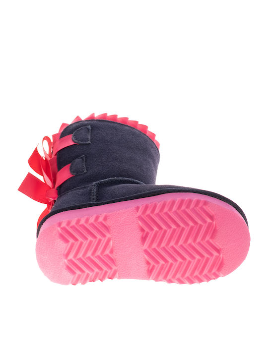 Suede Παιδικές Μπότες Navy Blue / Fuchsia