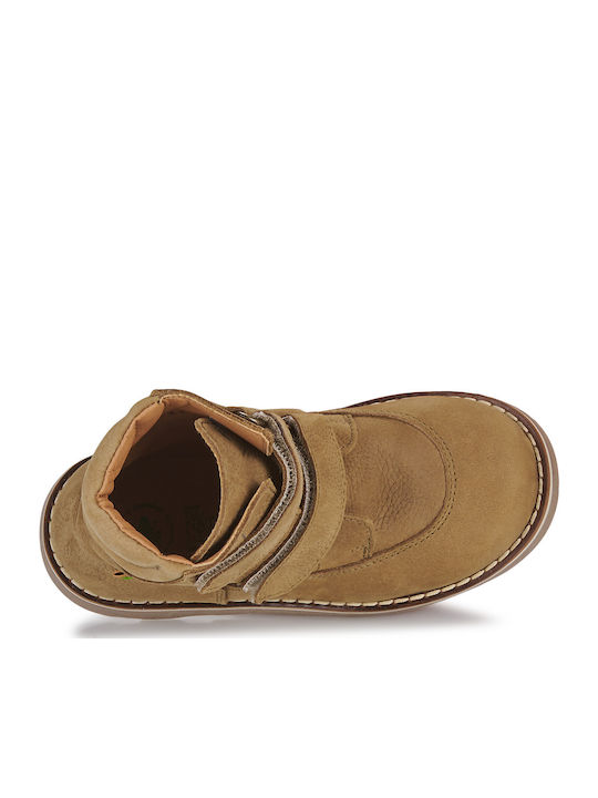 Suede Kinderstiefeletten mit Klettverschluss Braun